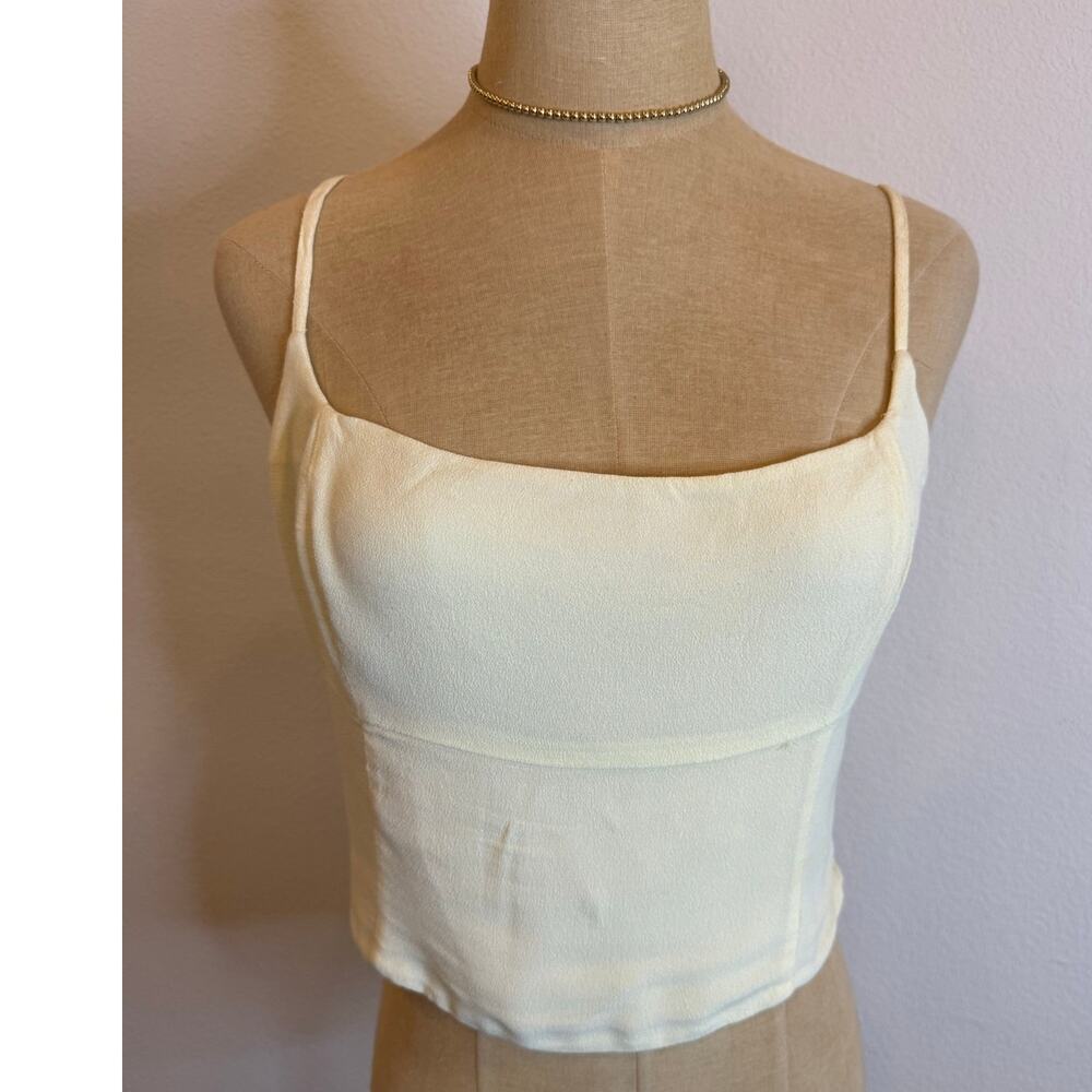 Wilfred ARITZIA Butter Cropped Spaghetti Strap Top Shirt Women M